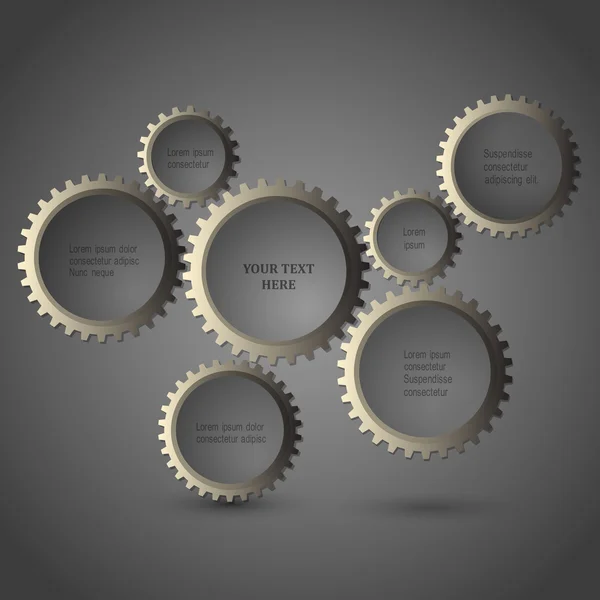 Metallic gear wheels — Stock Vector