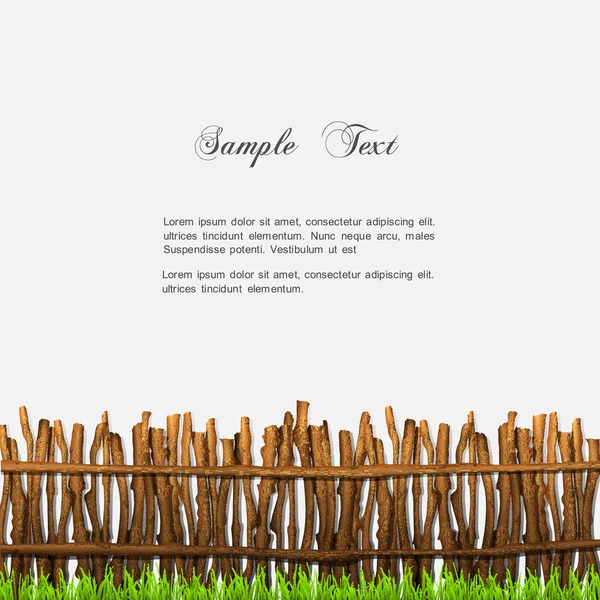 Rustikální plot s trávou — Stockový vektor