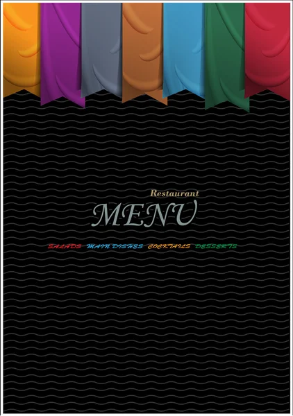 Design de cartão de menu vertical com fitas — Vetor de Stock