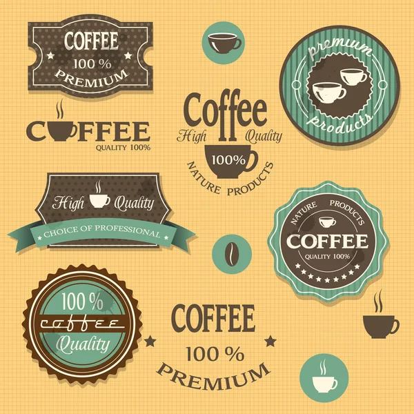 Etiquetas de café para design estilo vintage — Vetor de Stock