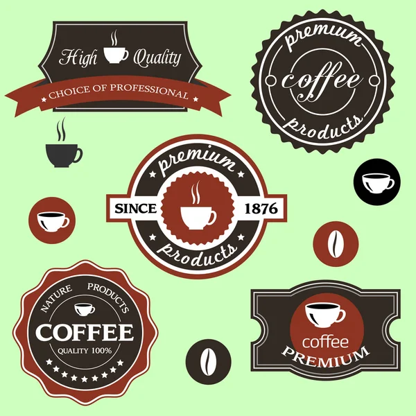 Vector coffee labels in retro style — Stock Vector