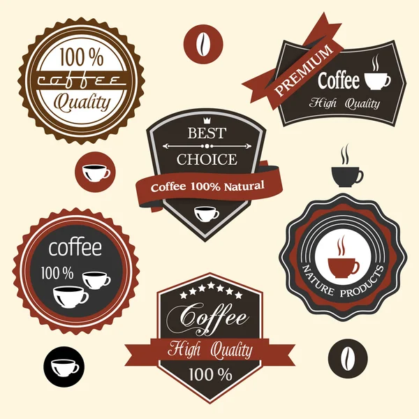 Conjunto vetorial de rótulos de café — Vetor de Stock