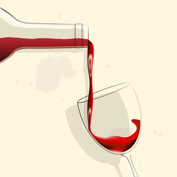 Vin hälla i glas vin — Stock vektor