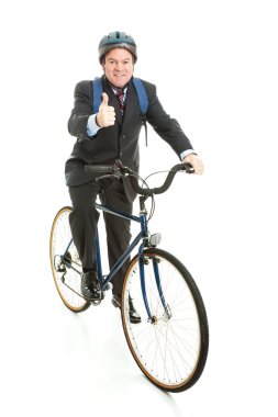 Biking to Work - Thumbs Up clipart