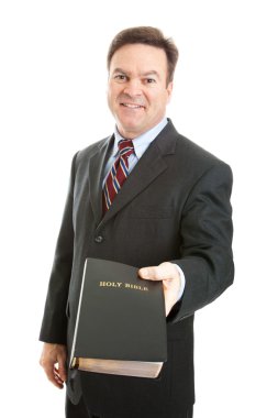 Christian Man with Bible clipart