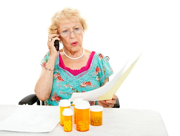 Starszy kobieta - koszty leczenia — Zdjęcie stockowe