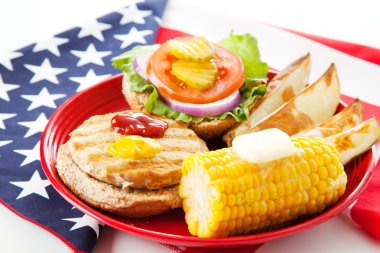 Patriotic American Turkey Burger clipart