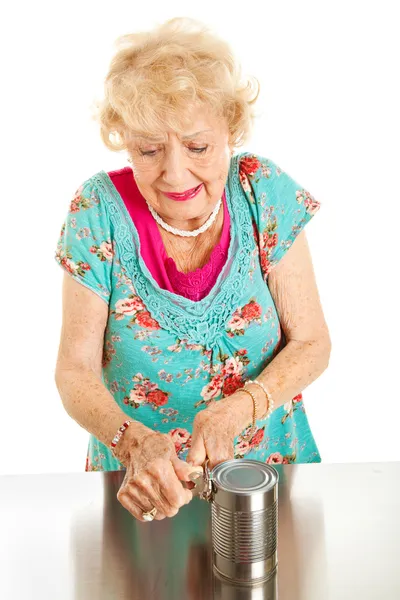 Donna anziana con dolore da artrite — Foto Stock