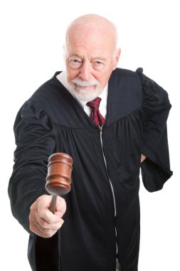 Angry Judge Bangs Gavel clipart