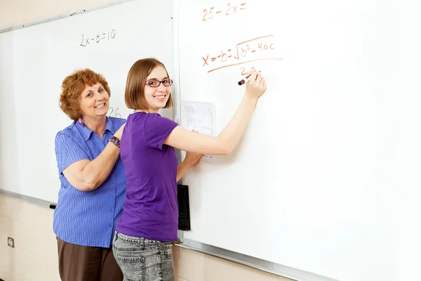 Mathematikstudent und Lehrer mit Copyspace — Stockfoto