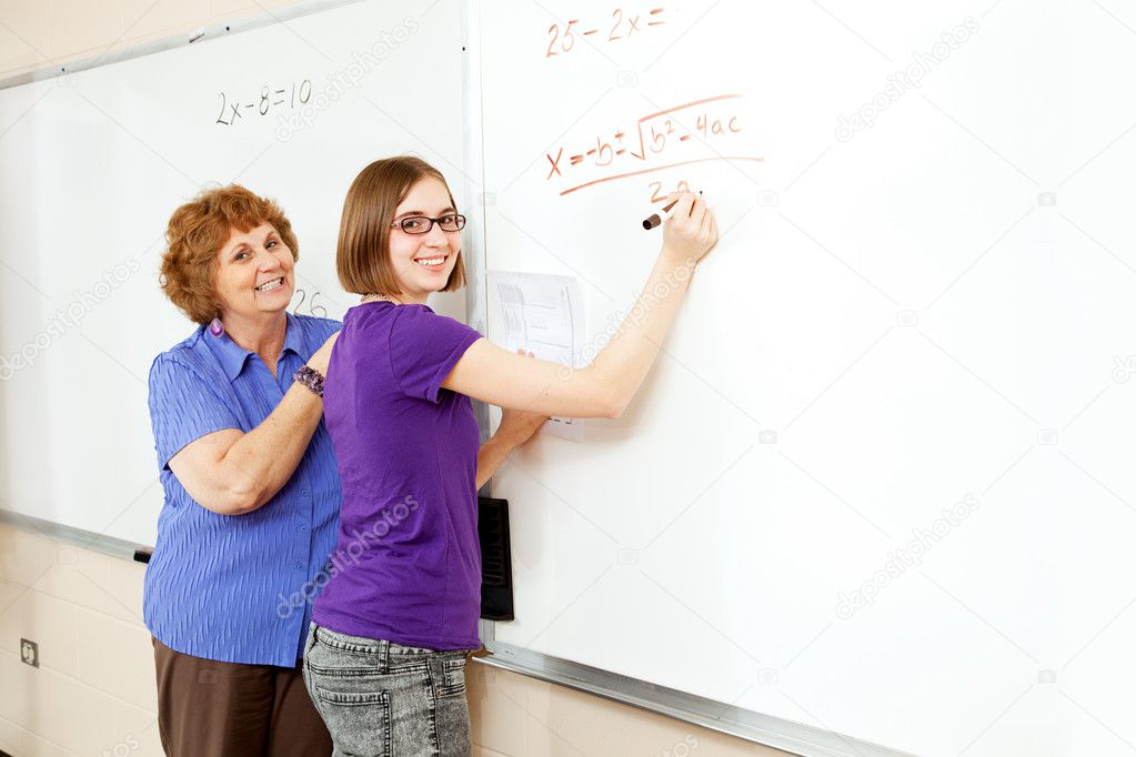 Math Student and Teacher with Copyspace