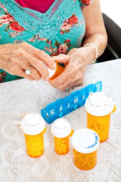 Pillole di prescrizione per la settimana — Foto Stock