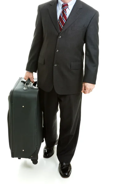 Affärsresenären med resväska - isolerade — Stockfoto