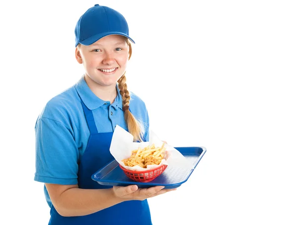 Worker fast food - teenager — Stock fotografie