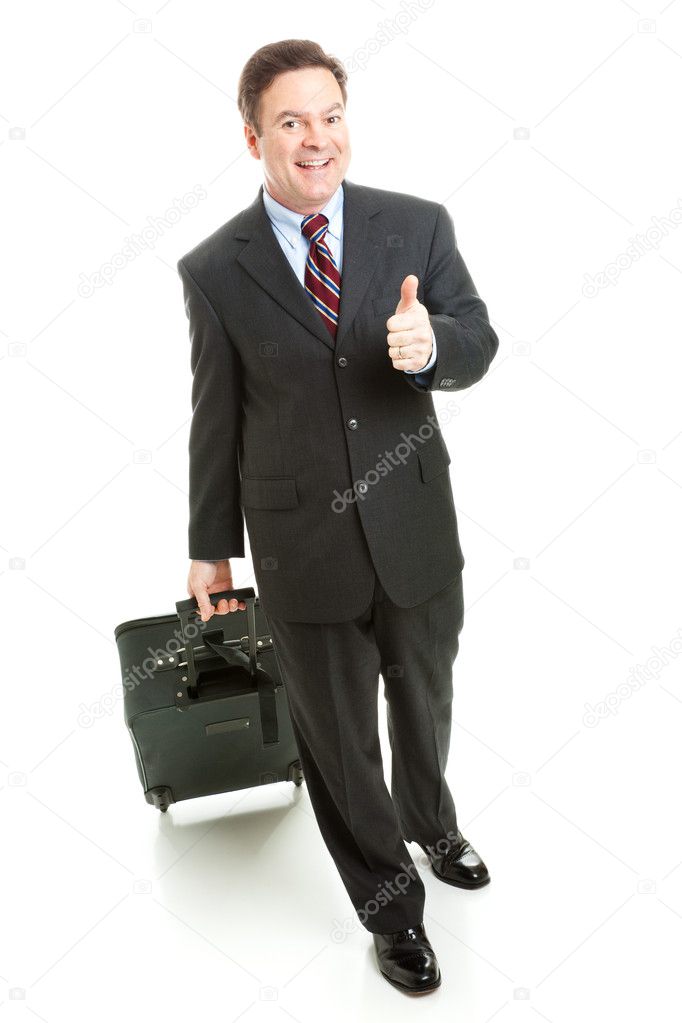 Business Travel Thumbs Up - Full Body