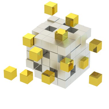 3D cube movement clipart