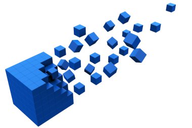 3D cube movement clipart