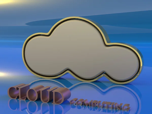 3D cloud computing koncepce — Stock fotografie