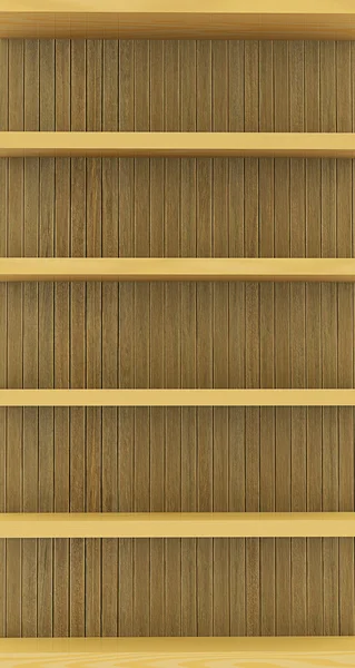 Drewniane półki na tle — Zdjęcie stockowe