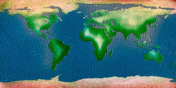 リサイクル レザー世界地図 — ストック写真