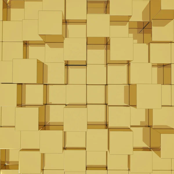 3D kuben gyllene bakgrund — Stockfoto