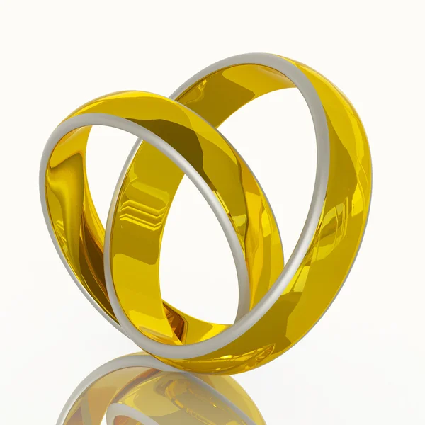 Heart shape of couple wedding ring — Stock Photo, Image