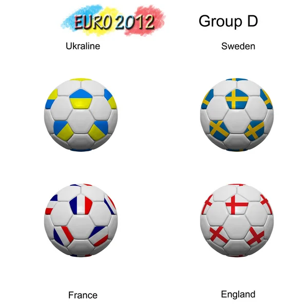 Piłki nożnej zespołu końcowego w kategorii Grupa euro 2012 — Zdjęcie stockowe