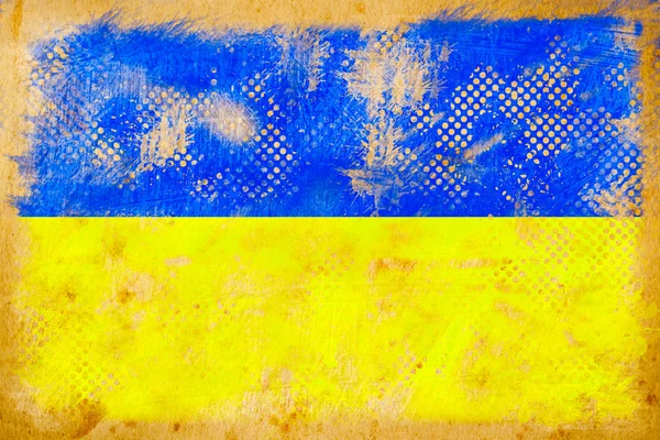 古いヴィンテージ紙の上のウクライナの旗のグランジ — ストック写真