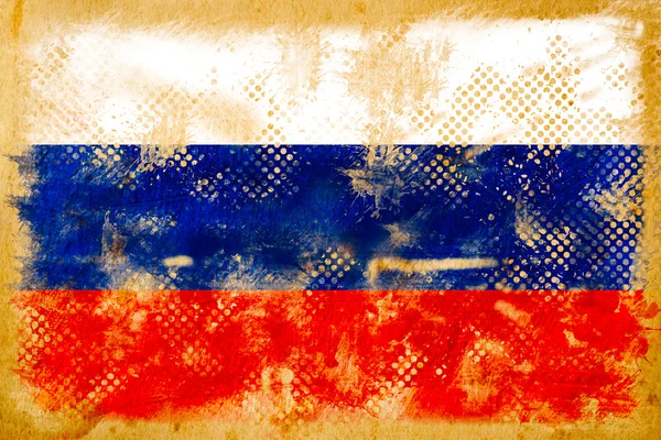 Stock image Russian flag grunge on old vintage paper