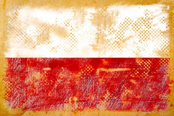 Polish flag grunge on old vintage paper — Stock Photo, Image