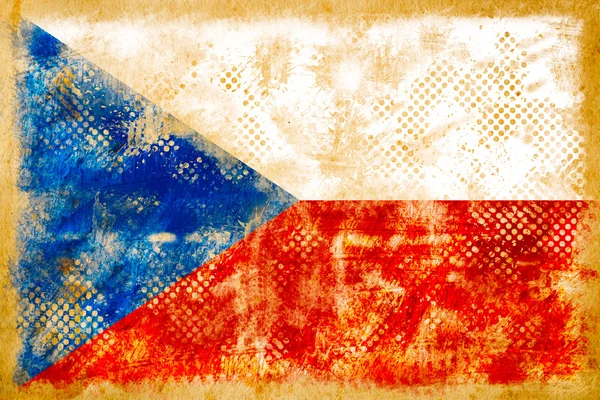 Flaga czeskiego grunge na stary wzór papieru — Zdjęcie stockowe