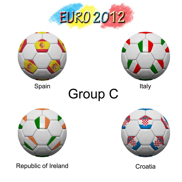 Piłki nożnej zespołu końcowego w kategorii Grupa euro 2012 — Zdjęcie stockowe