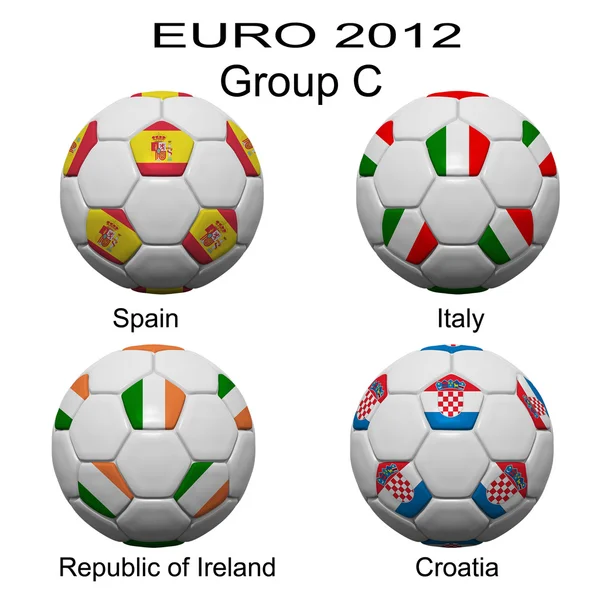 Pallone da calcio della squadra finale in Euro 2012 categoria per gruppo — Foto Stock