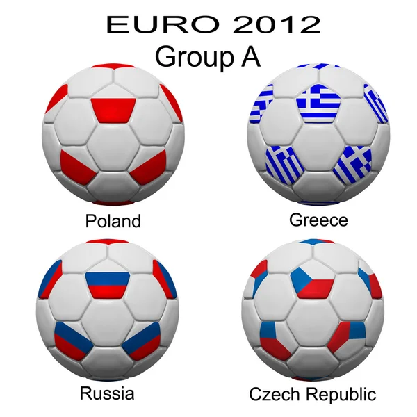 Fotbalový míč konečné týmu v euro 2012 kategorie skupiny — Stock fotografie
