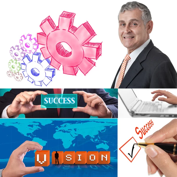 Business collage set of nine pictures — Stock Photo, Image