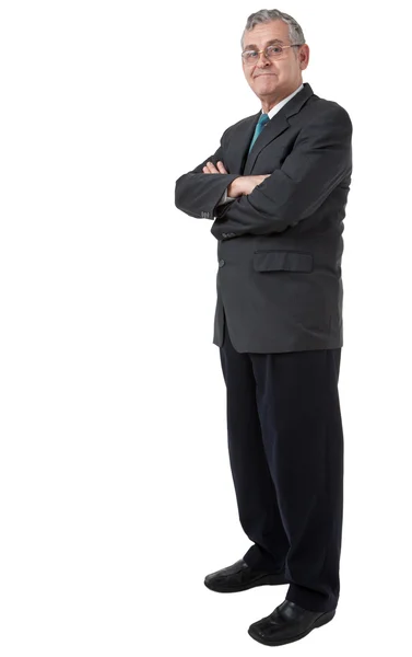 Avslappnad senior affärsman. isolerad på vit bakgrund — Stockfoto