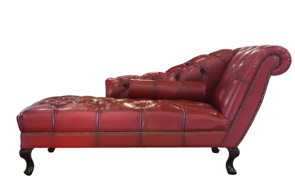 Canapé isolé luxe en cuir rouge — Photo