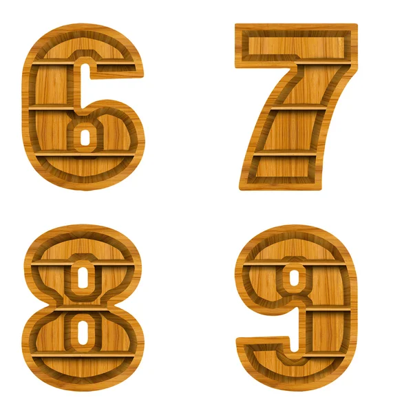 Αριθμός που γίνονται από το ξύλο, απομονώνονται σε λευκό φόντο. — Φωτογραφία Αρχείου