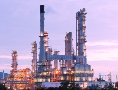 Scenic of petrochemical oil refinery plant clipart