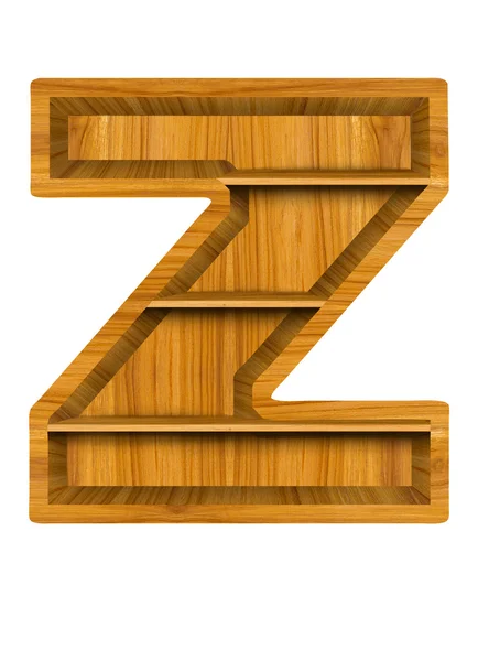 Una lettera di alfabeto di legno isolato su bianco — Foto Stock