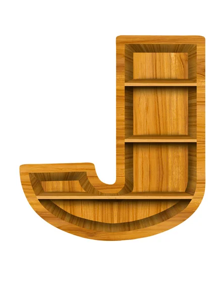 Uma letra do alfabeto de madeira isolado no branco — Fotografia de Stock