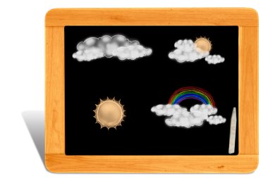 Black board Wooden frame with cppy space clipart