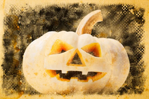 Halloween pumpkin on old vintage paper — Stock Photo, Image