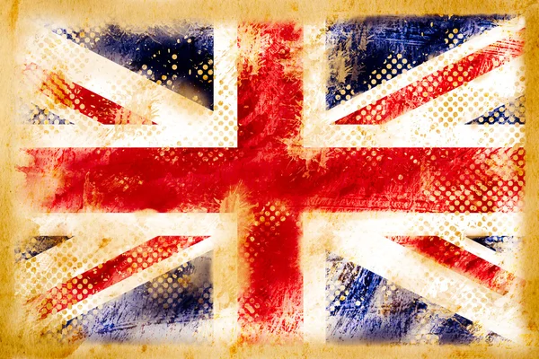 Bandiera inglese grunge su vecchia carta vintage — Foto Stock