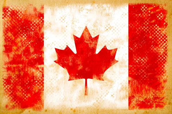 Stock image Canada flag grunge on old vintage paper