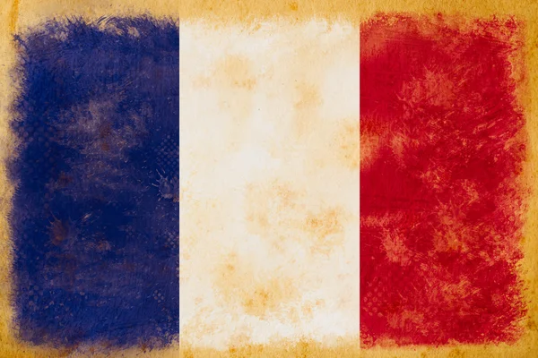 Fransa bayrağı grunge eski vintage kağıt üzerinde — Stok fotoğraf
