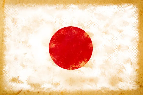 Japan flag grunge auf altem Vintage-Papier — Stockfoto