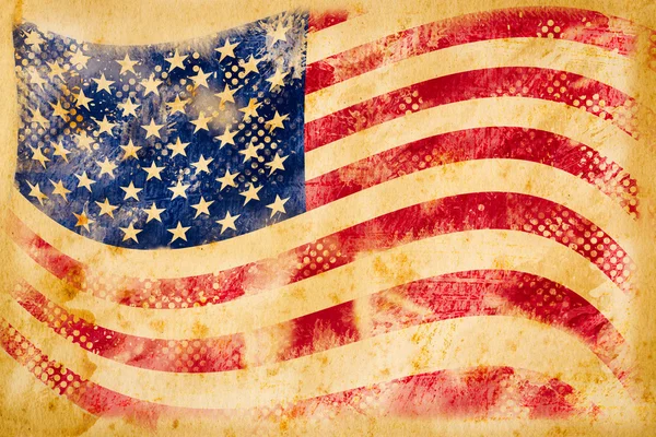 Amerikanische Flagge Grunge auf altem Altpapier — Stockfoto