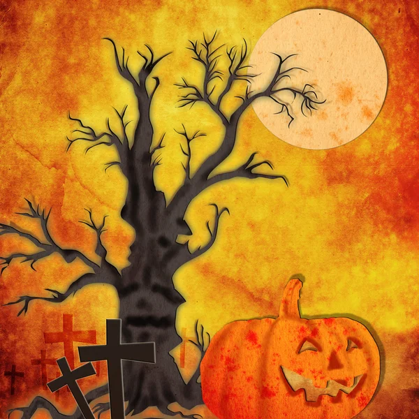 Halloween-Hintergrund sorgt für Recycling-Papier — Stockfoto