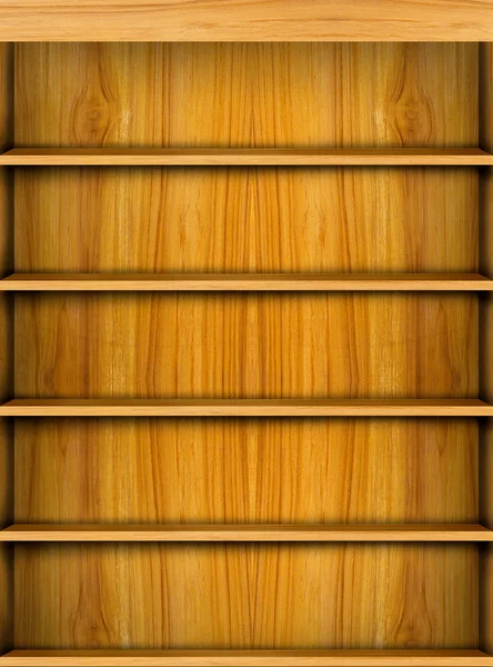 Bücherregal aus Holz — Stockfoto
